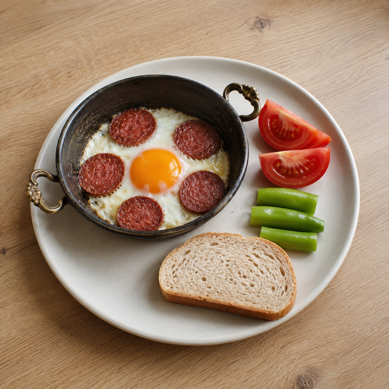Mini Sucuklu Yumurta Kahvaltısı